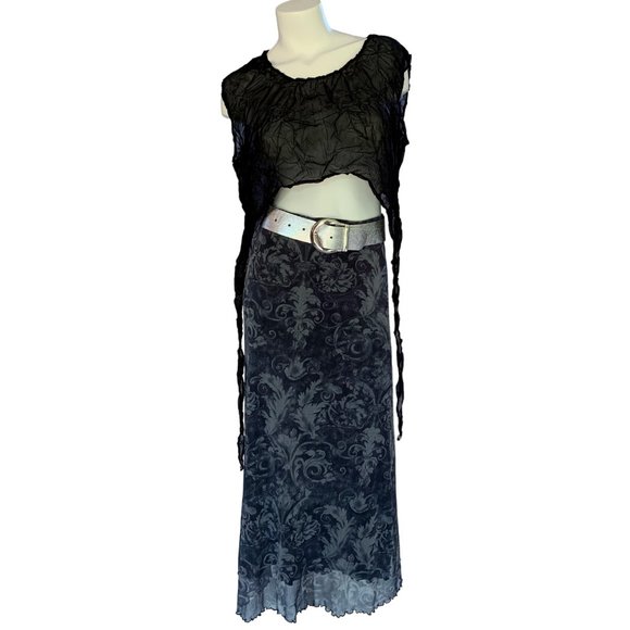 Stamped vintage contour wide leather saddle cinch buckle statement belt - S/M - Picture 10 of 12